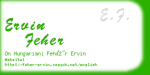 ervin feher business card